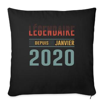 Légendaire Depuis Janvier 2020 Anniversaire - Housse de coussin décorative 45 x 45 cm - noir - Devant