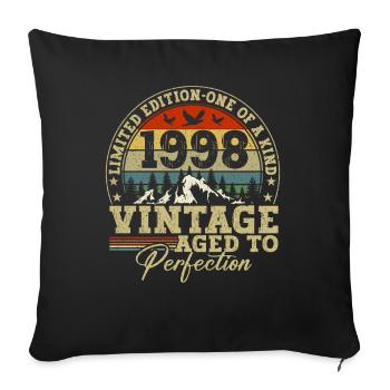 1998 Vintage matured to perfection - Sofa pillowcase 17,3'' x 17,3'' (45 x 45 cm) - black - Front