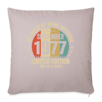 September 1977 46 Jahre Jubiläumsgeschenk - Sofakissenbezug 45 x 45 cm - helles Taupe - Vorne