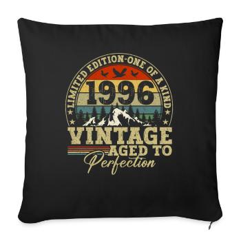 1996 Vintage matured to perfection - Sofa pillowcase 17,3'' x 17,3'' (45 x 45 cm) - black - Front
