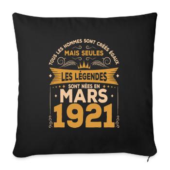 Les Légendes Sont Nées En Mars 1921 - Housse de coussin décorative 45 x 45 cm - noir - Devant
