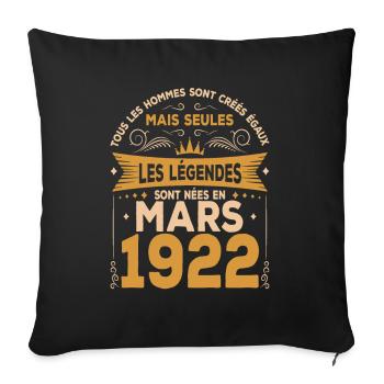 Les Légendes Sont Nées En Mars 1922 - Housse de coussin décorative 45 x 45 cm - noir - Devant