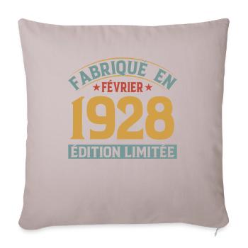 Fabriqué En Février 1928 Édition Limitée - Housse de coussin décorative 45 x 45 cm - taupe clair - Devant