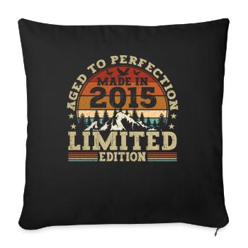 Retro-geburtstagsgeschenk Aus Dem Jahrgang 2015 - Housse de coussin décorative 45 x 45 cm - noir - Devant