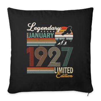 LEGENDS ARE BORN IN JANUARY 1927 - Sofa pillowcase 17,3'' x 17,3'' (45 x 45 cm) - black - Front