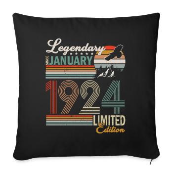 LEGENDS ARE BORN IN JANUARY 1924 - Sofa pillowcase 17,3'' x 17,3'' (45 x 45 cm) - black - Front