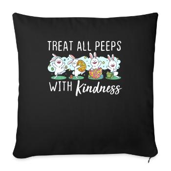 Treat All Peeps With Kindness Easter Teacher Gift - Sofa pillowcase 17,3'' x 17,3'' (45 x 45 cm) - black - Front