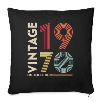 1970 Birthday Retro Vintage born in 1970 - Sofa pillowcase 17,3'' x 17,3'' (45 x 45 cm) - black - Front