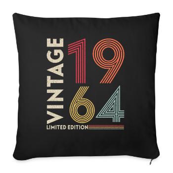 Vintage 1964 Original - Sofa pillowcase 17,3'' x 17,3'' (45 x 45 cm) - black - Front