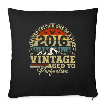 Vintage Birthday Original Gift Idea 2016 - Housse de coussin décorative 45 x 45 cm - noir - Devant