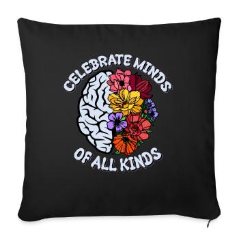 Célébrez les esprits de toutes sortes Neurodiversité Autisme - Housse de coussin décorative 45 x 45 cm - noir - Devant