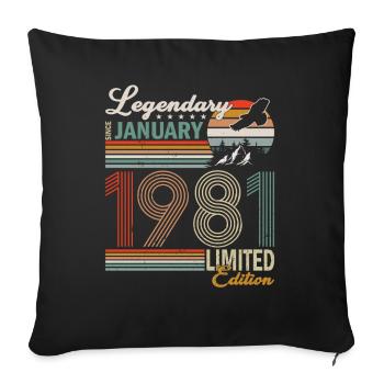 Awesome seit Januar 1981 - Sofakissenbezug 45 x 45 cm - Schwarz - Vorne