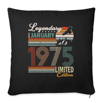 Statut de légende depuis janvier Né en 1975 - Housse de coussin décorative 45 x 45 cm - noir - Devant