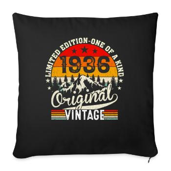 Anniversaire Millésime millésime 1936 - Légende - Housse de coussin décorative 45 x 45 cm - noir - Devant