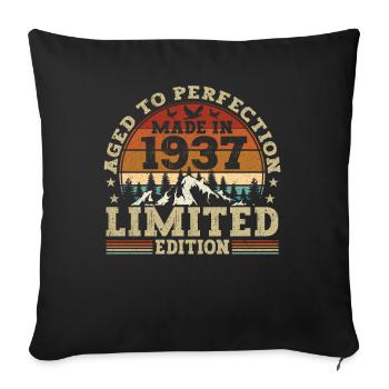 Vintage Birthday Original Gift Idea 1937 - Housse de coussin décorative 45 x 45 cm - noir - Devant