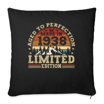 Vintage Birthday Original Gift Idea 1938 - Housse de coussin décorative 45 x 45 cm - noir - Devant