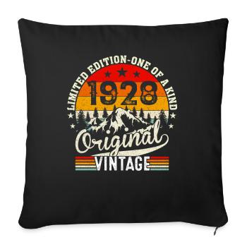 Millésime 1928 Anniversaire - Housse de coussin décorative 45 x 45 cm - noir - Devant