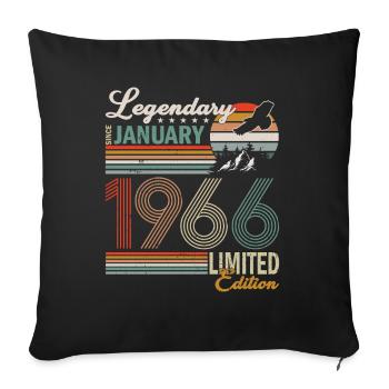 Legendary since January 1966 - Sofa pillowcase 17,3'' x 17,3'' (45 x 45 cm) - black - Front