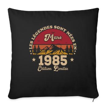 MILLÉSIME MARS 1985 ÉDITION LIMITÉE - Housse de coussin décorative 45 x 45 cm - noir - Devant