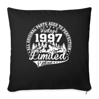 Rétro Anniversaire Année 1997 Millésime Edition Limitée - Housse de coussin décorative 45 x 45 cm - noir - Devant