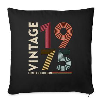 1975 - Housse de coussin décorative 45 x 45 cm - noir - Devant