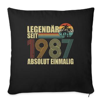 Millésime 1987 - Housse de coussin décorative 45 x 45 cm - noir - Devant