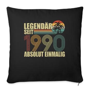 Born 1990 - Sofa pillowcase 17,3'' x 17,3'' (45 x 45 cm) - black - Front