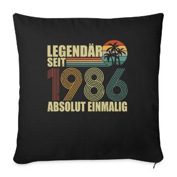 Born 1986 birthday - Sofa pillowcase 17,3'' x 17,3'' (45 x 45 cm) - black - Front