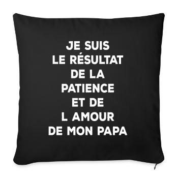 papa ours cadeau papa tshirt papa ours - Housse de coussin décorative 45 x 45 cm - noir - Devant