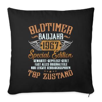Geburtstag - Oldtimer 1967 - Sofakissenbezug 45 x 45 cm - Schwarz - Vorne