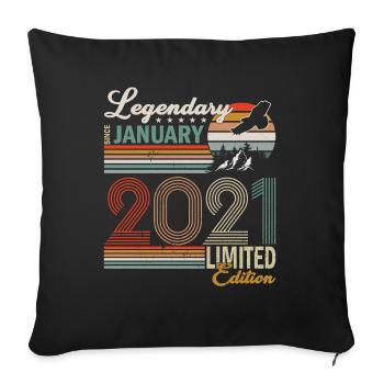 Légendaire Depuis Janvier 2021 - Housse de coussin décorative 45 x 45 cm - noir - Devant