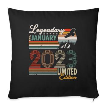 Légendaire Depuis Janvier 2023 - Housse de coussin décorative 45 x 45 cm - noir - Devant