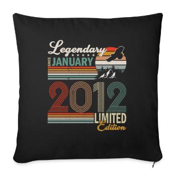 Legendary since January 2012 - Sofa pillowcase 17,3'' x 17,3'' (45 x 45 cm) - black - Front