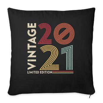 Vintage Legendary since 2021 Birthday - Sofa pillowcase 17,3'' x 17,3'' (45 x 45 cm) - black - Front