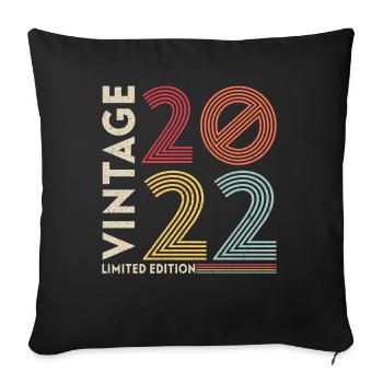 Vintage Légendaire depuis 2022 Anniversaire - Housse de coussin décorative 45 x 45 cm - noir - Devant