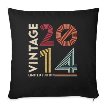 Born in 2014 Vintage 2014 Gift Birthday - Sofa pillowcase 17,3'' x 17,3'' (45 x 45 cm) - black - Front