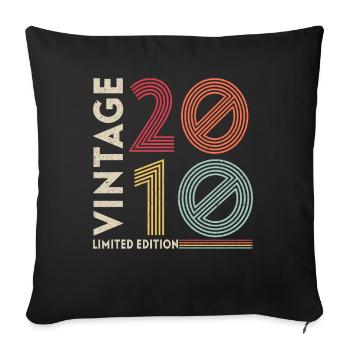 VINTAGE 2010 - Sofa pillowcase 17,3'' x 17,3'' (45 x 45 cm) - black - Front