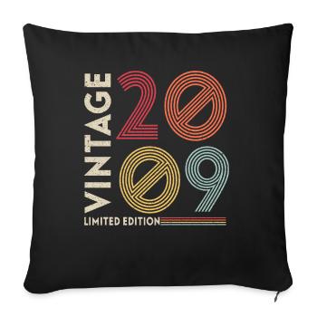 VINTAGE 2009 - Sofa pillowcase 17,3'' x 17,3'' (45 x 45 cm) - black - Front