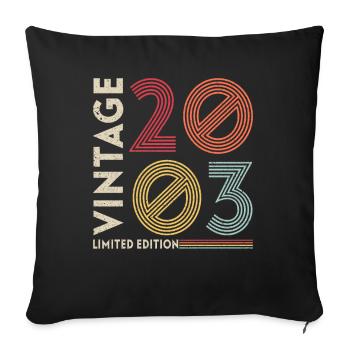 Millésime 2003 Anniversaire - Housse de coussin décorative 45 x 45 cm - noir - Devant