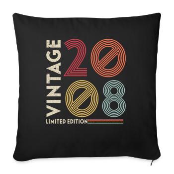 Millésime 2008 Anniversaire - Housse de coussin décorative 45 x 45 cm - noir - Devant