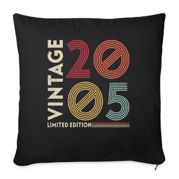 Vintage 2005 - Sofa pillowcase 17,3'' x 17,3'' (45 x 45 cm) - black - Front