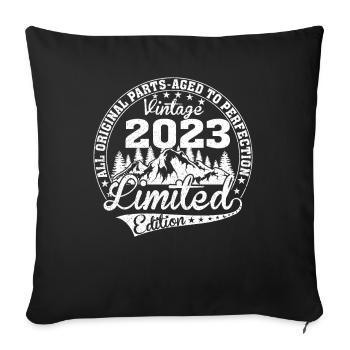 Born 2023 Vintage Retro Anniversary - Sofa pillowcase 17,3'' x 17,3'' (45 x 45 cm) - black - Front