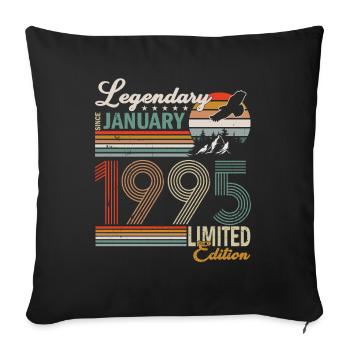 January 1995. Birthday present January 1995. - Sofa pillowcase 17,3'' x 17,3'' (45 x 45 cm) - black - Front