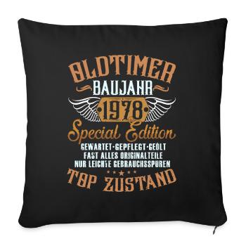 oldtimer 1978 originalzustand - Sofakissenbezug 45 x 45 cm - Schwarz - Vorne