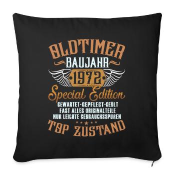 51 Geburtstag Oldtimer 1972 2023 - Sofakissenbezug 45 x 45 cm - Schwarz - Vorne