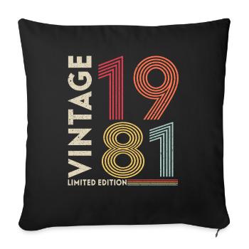 Awesome Since 1981 Retro Vintage Birthday - Sofa pillowcase 17,3'' x 17,3'' (45 x 45 cm) - black - Front