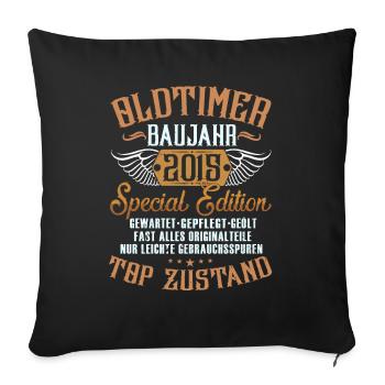 Oldtimer Special Edition Modell 2015 Geburtstag - Sofakissenbezug 45 x 45 cm - Schwarz - Vorne