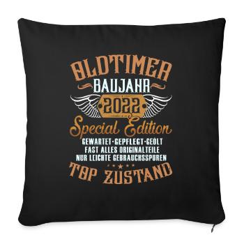 Oldtimer im Ruhestand 2022 Rentner Oldtimer - Housse de coussin décorative 45 x 45 cm - noir - Devant