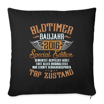 Oldtimer 2016 - Sofakissenbezug 45 x 45 cm - Schwarz - Vorne