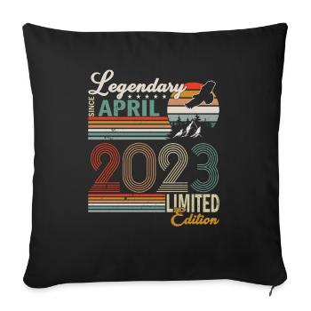 Vintage Retro Anniversary April 2023 - Sofa pillowcase 17,3'' x 17,3'' (45 x 45 cm) - black - Front